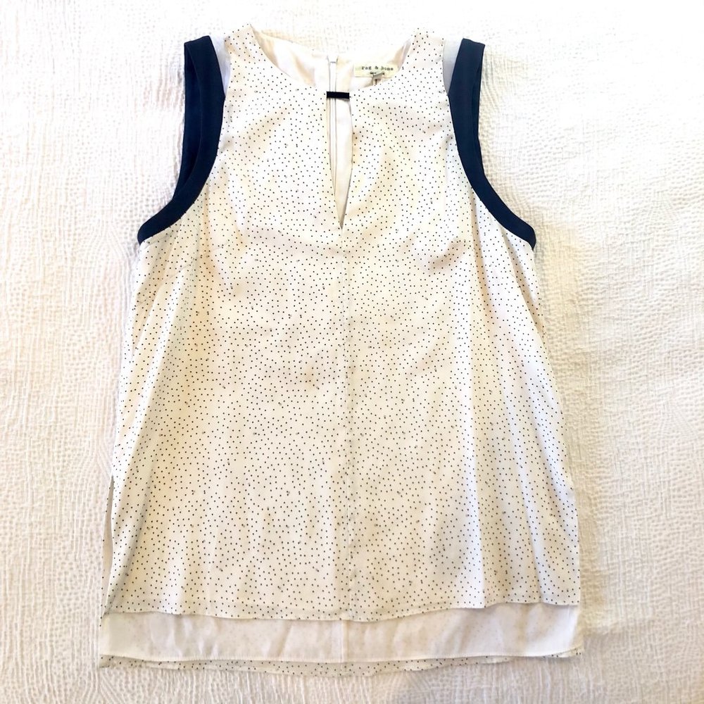 Rag and Bone sleeveless blouse  w/ polka dots